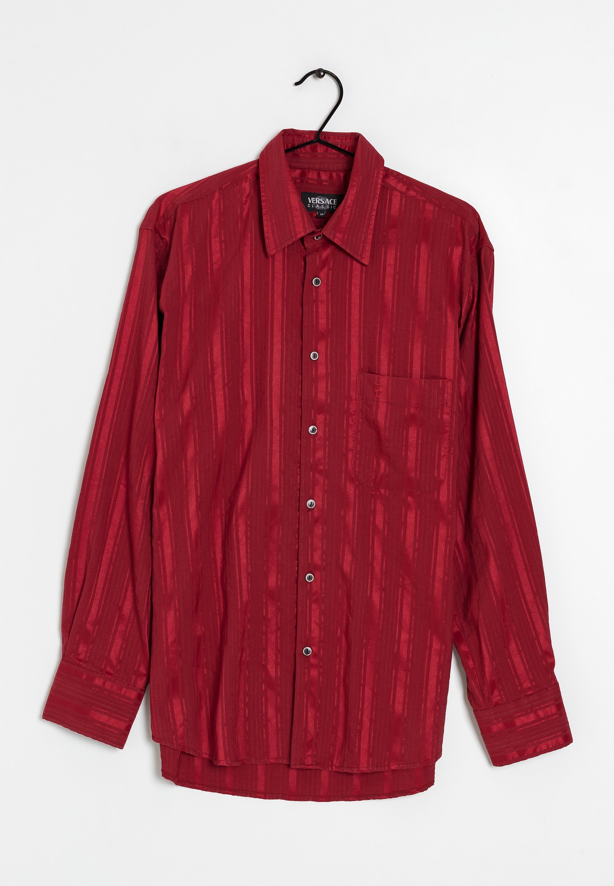red versace dress shirt 1990S GIANNI VERSACE Red & Gold Silk Twill Baroque Leopard Print Shirt