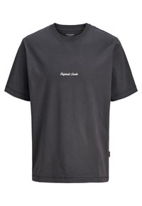 Dark gray cotton t-shirt featuring a crew neckline, short sleeves, and white embroidered text "Original Studio" on the front.