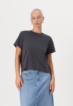 Vero Moda Petite VMMETTE - Lihtne T-särk - asphalt
