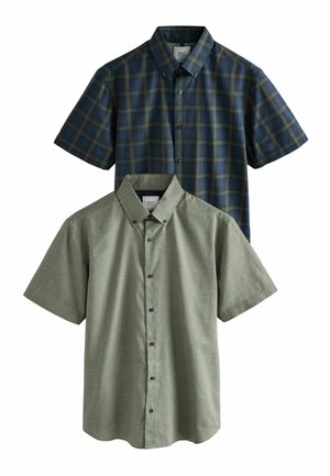 REGULAR FIT - EASY IRON SHORT SLEEVE OXFORD 2 PACK   - Camicia - olive green  blackwatch check