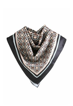 SQUARE  - Foulard - brown geometric print