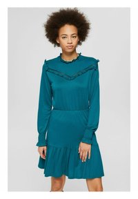 edc by Esprit FRILL DRESS - Vestido de dia - emerald green