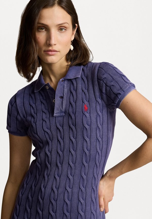 CABLE KNIT COTTON POLO MIDI DRESS - Jumper dress3