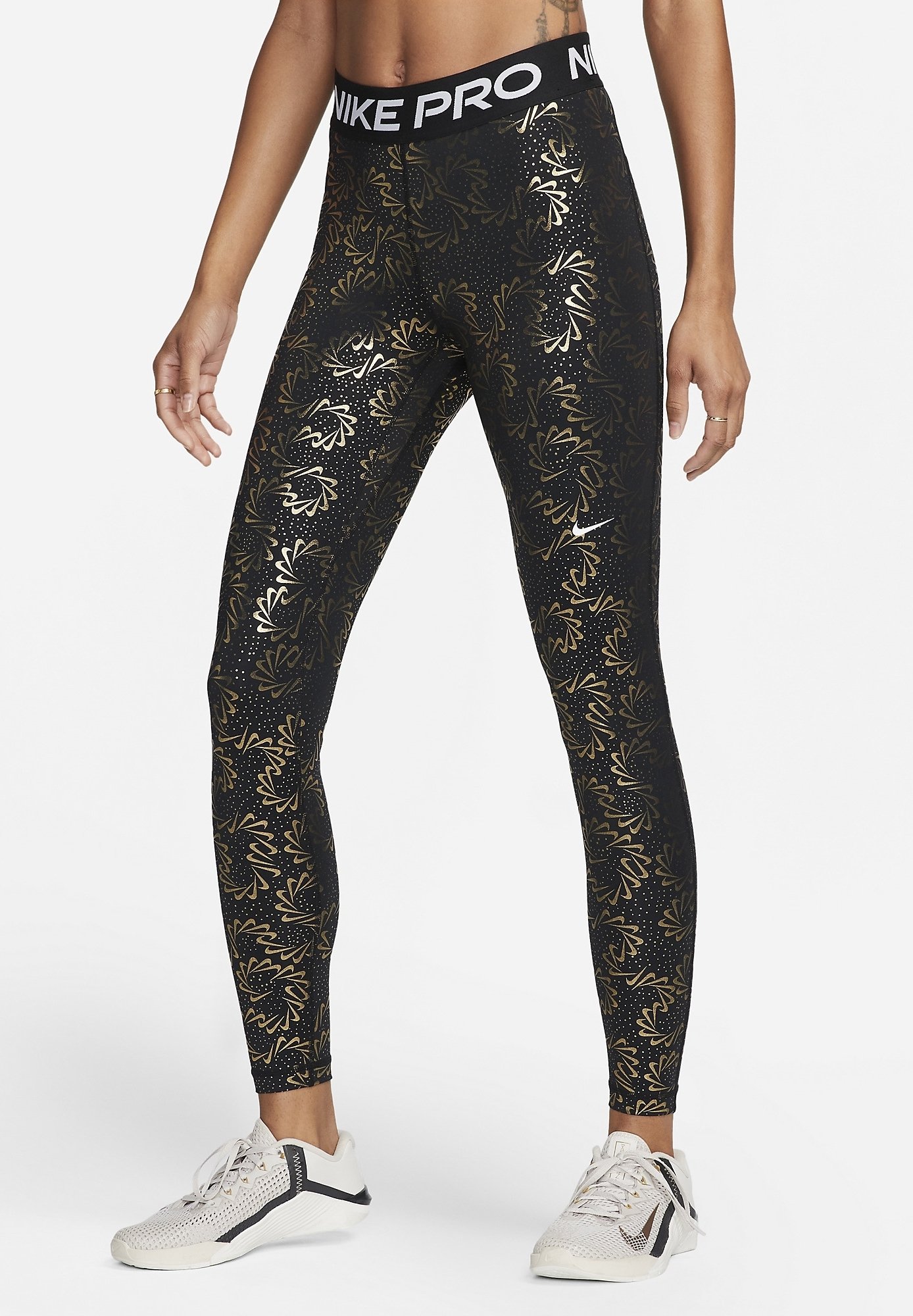 nike pro leggings gold