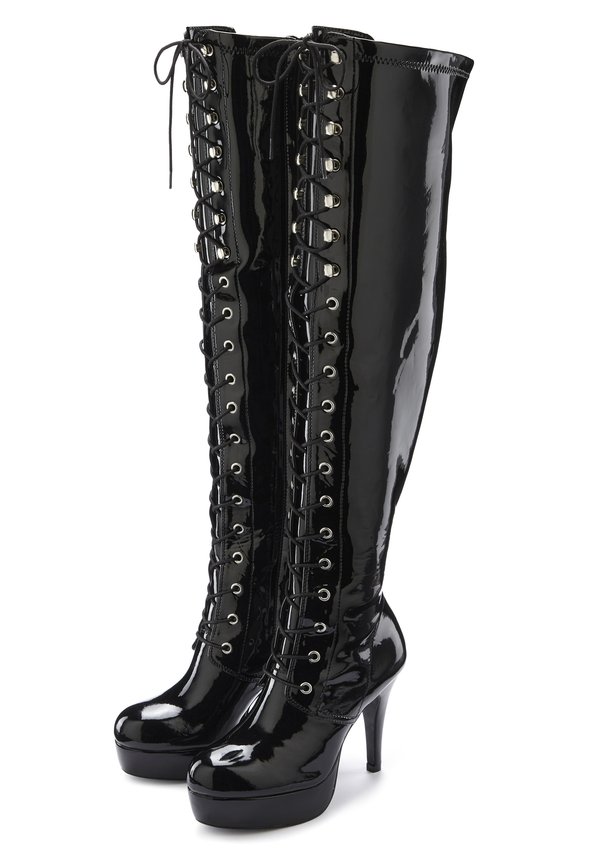 Plateaustiefel - schwarz