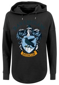 Fekete kapucnis póló, amelyen a Ravenclaw címere látható. A dizájn tartalmaz egy varjút, kék pajzsot és arany díszítéseket, valamint a "RAVENCLAW" feliratot felül és alul.