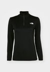 FLEX 1/4 ZIP TEE SLIM - T-shirt à manches longues - black
