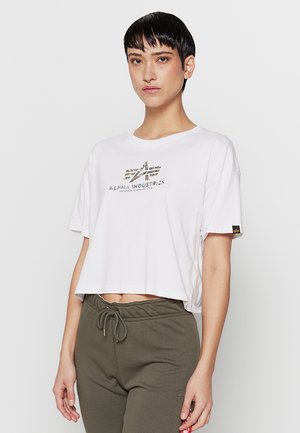 Alpha Industries, BASIC T COS HOL. PRINT WMN - T-Shirt print - white silver crystal