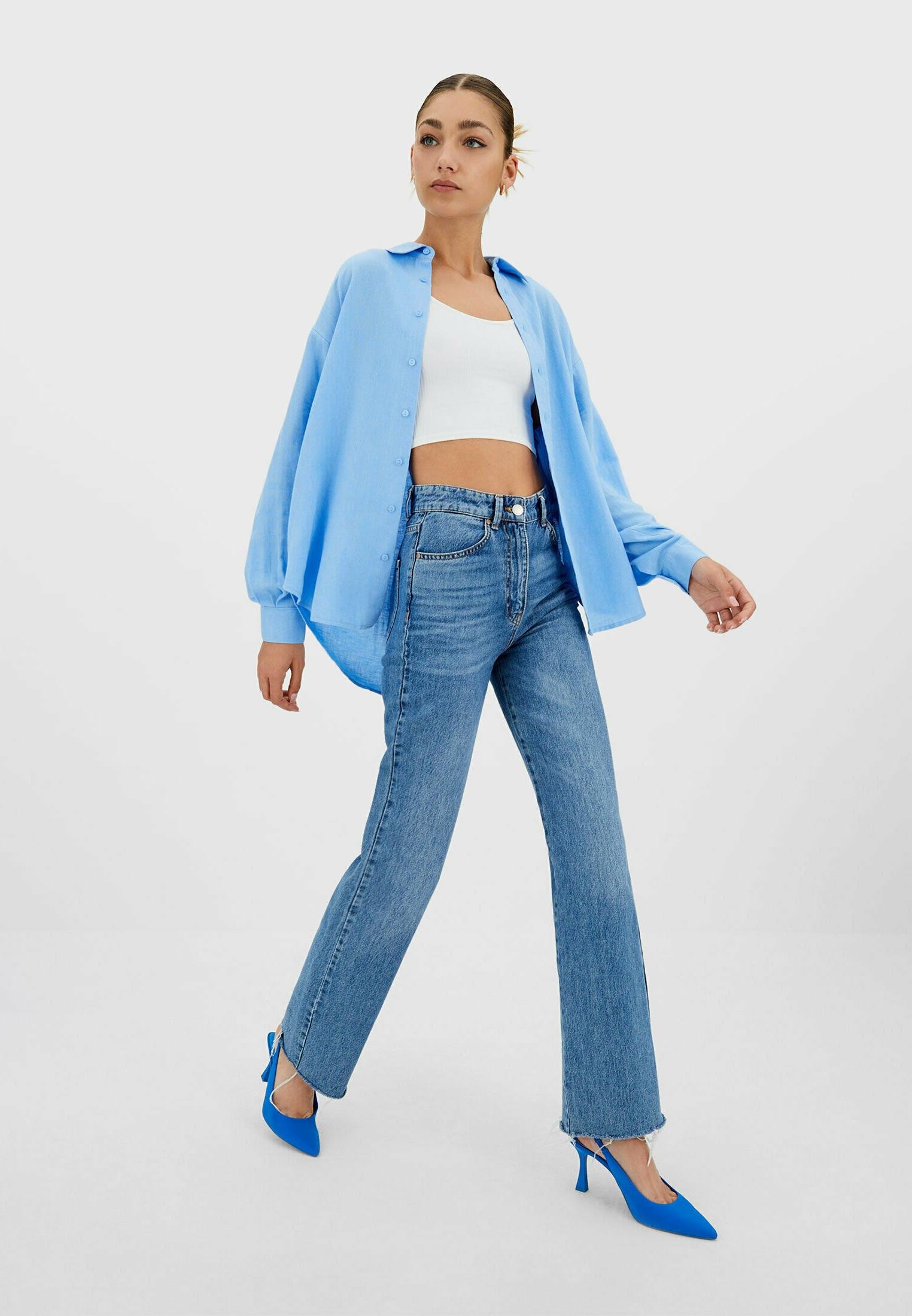 Stradivarius RUSTIKALES DAILY - Camicia - light blue/celeste - Zalando.it