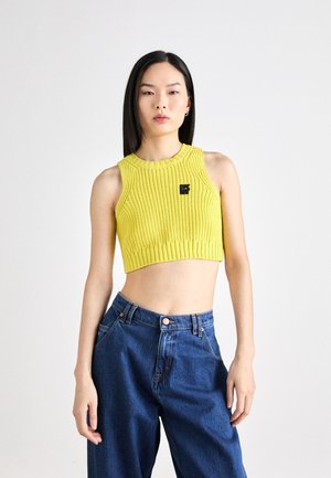 SLEEVELESS CROPPED - Débardeur - yellow