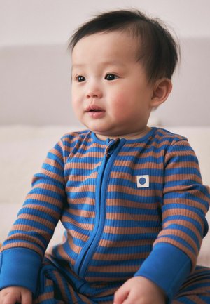 Next, REGULAR FIT - TWO WAY ZIP BABY SLEEPSUITS 4 PACK - Jumpsuit - blue green stripe