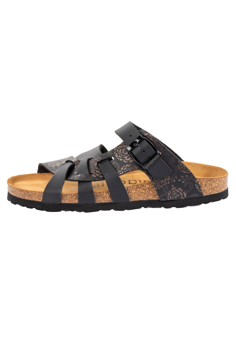 Damen Sneaker | Palado KRETA Pantolette flach black-rose ornament/schwarz - TQ78610 Damen Sneaker | Palado KRETA Pantolette flach black-rose ornament/schwarz - TQ78610