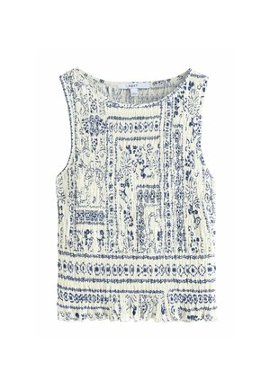 Next, SHIRRED MODAL SLEEVELESS TOP - Top - blue white print