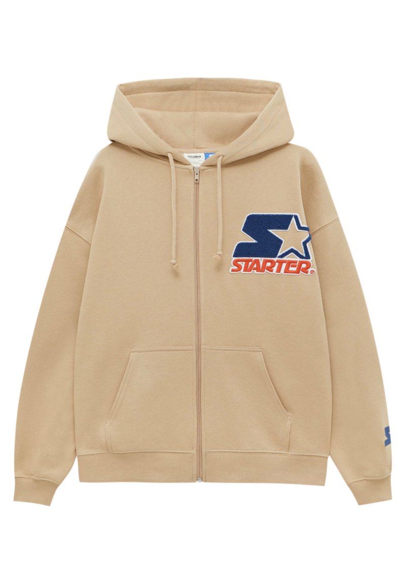 PULLu0026BEAR STARTER - Zip-up sweatshirt - brown - Zalando.de