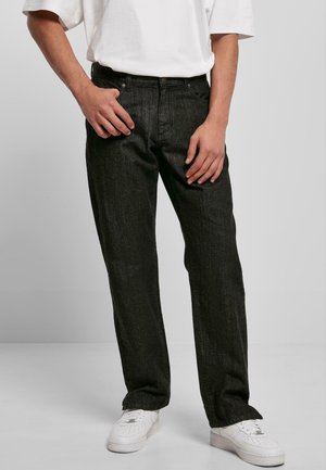 Urban Classics STRAIGHT SLIT JEANS - Džíny Straight Fit - black raw