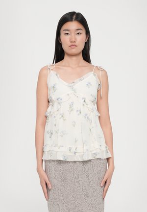 Blouse - white/sky blue