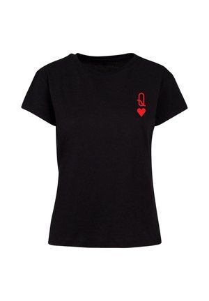 Merchcode, HUGS LOVE - QUEEN OF HEARTS BOX - T-shirt imprimé - black