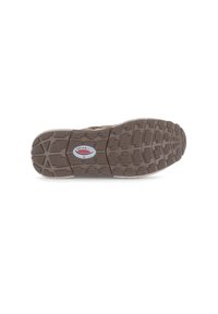 Sole in gomma marrone con battistrada profondo e bordo liscio. Etichetta "rolling soft" visibile sulla zona centrale. Superficie testurizzata per una presa migliore.