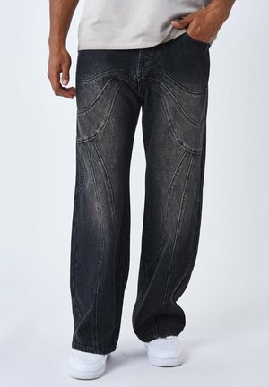 DÉCOUPES  - Jeans baggy - noir