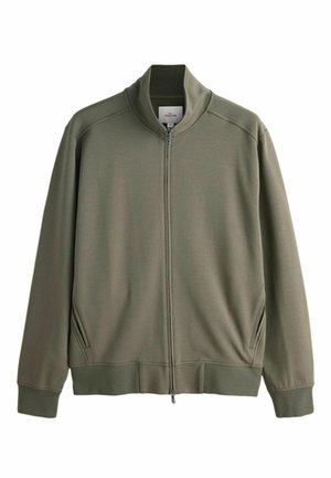 FUNNEL NECK FIT - ZIP THROUGH SIGNATURE - Mikina so zipsom - khaki green