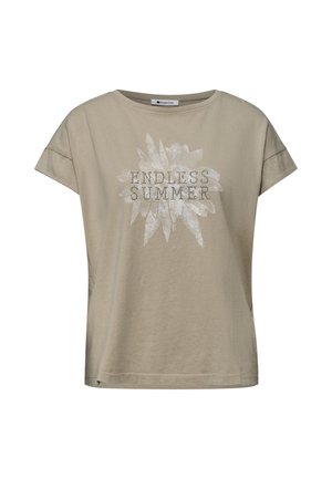 Street One, DROPPED SHOULDER SHIRT MIT ARTWORK - T-shirt imprimé - timeless beige