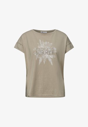 Street One, DROPPED SHOULDER SHIRT MIT ARTWORK - T-shirts print - timeless beige