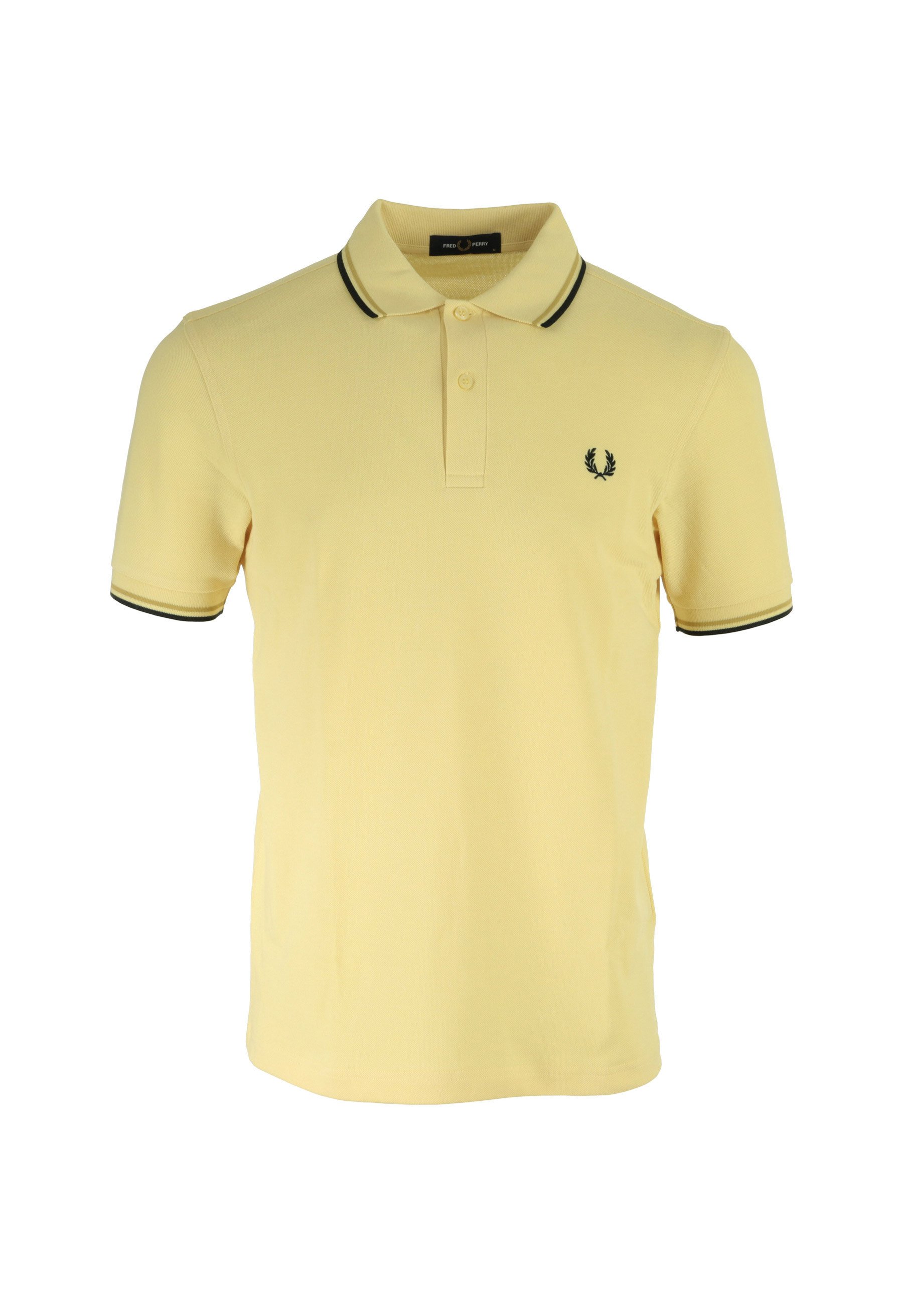 Fred Perry TWIN TIPPED Poloshirt champagne honey black/geel