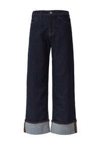 RELAXED FIT  MID RISE WIDE LEG  LOGO-STICKEREI - Relaxed fit jeans - blau