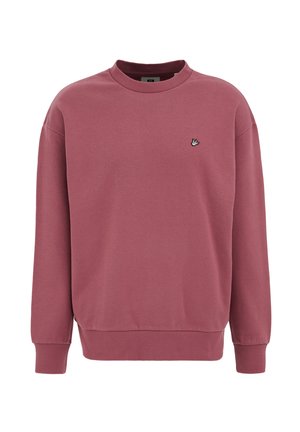 Bordo dukserica od mekanog tkanina, s okruglim izrezom, dugim rukavima, rebrastim manžetnama i malim logotipom ptice na prsima.