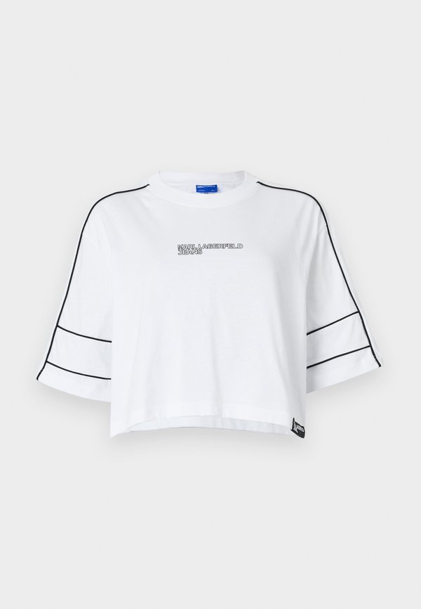 RELAXED CROPPED PIPING TEE - Print T-shirt4