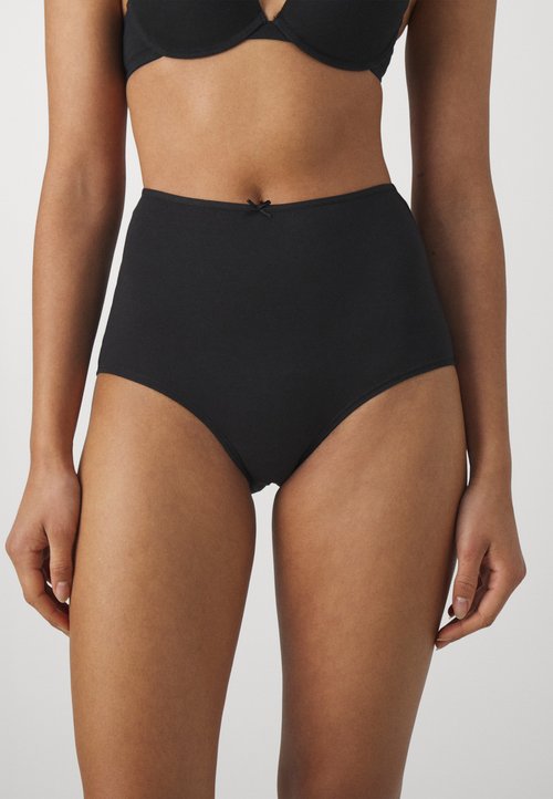 Marks & Spencer Mutande Vita Alta In Cotone E Lycra – Confezione Da 5 – Donna Taglia 56 (Nero)