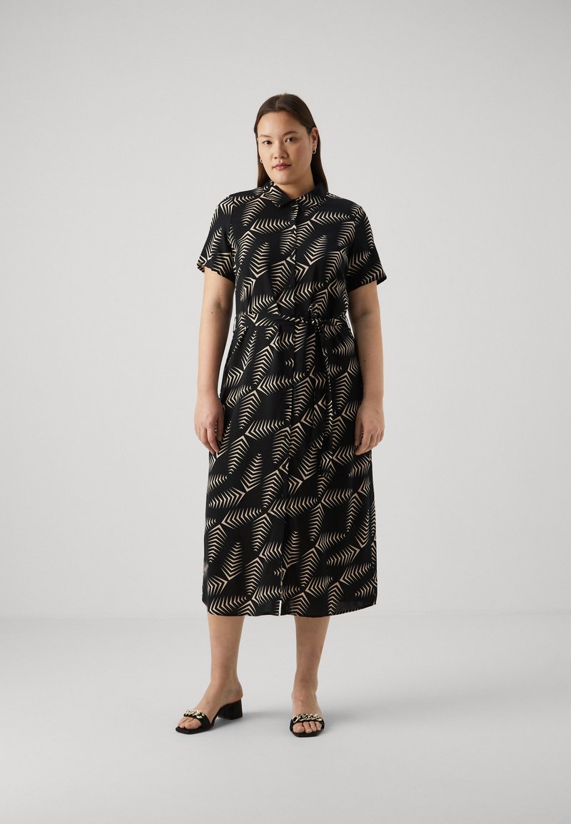 Vero Moda Curve VMCEASY LONG SHIRT DRESS - Abito a camicia - black