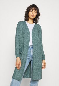Vero Moda VMDOFFY LS LONG OPEN GA NOOS - Casaco de malha - sea moss/white melange