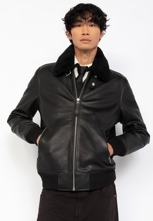 AVIATEUR - Veste en cuir - noir