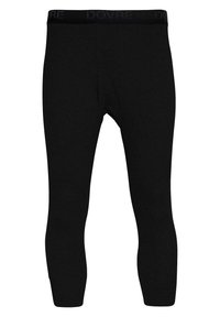 Svarte leggings laget av myk, elastisk stoff. Har en midje med "DOVRE"-merke. Slim fit med en jevn tekstur hele veien.