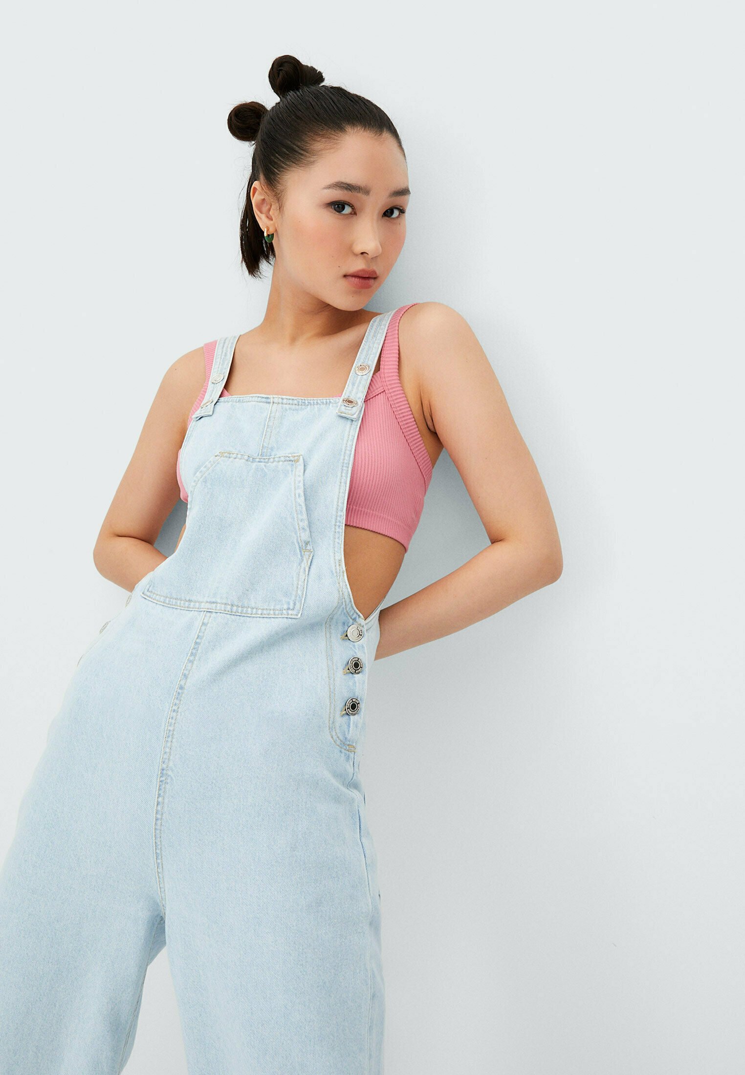 Stradivarius Dungarees - light blue 