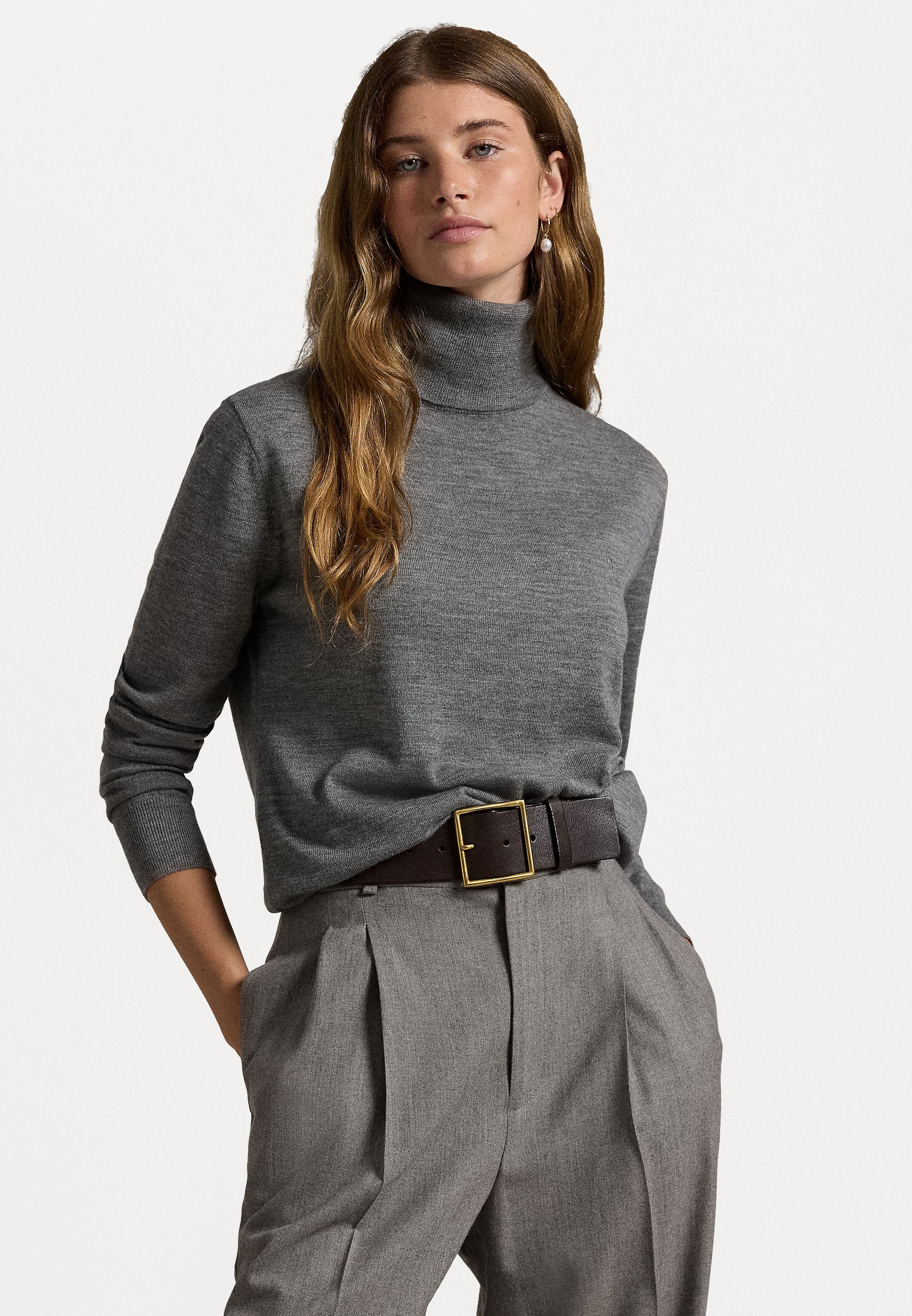 Polo Ralph Lauren WOOL TURTLENECK SWEATER - Jumper - heather grey 