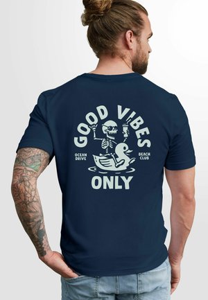 QUITSCHE-ENTE MOTIV RÜCKEN SOMMER FASHION STREETSTYLE - Print T-shirt - navy