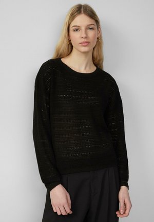 LEICHTER MIT AJOURMUSTER - Jumper - schwarz