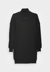 LOGO TRIM MOCK NECK DRESS - Day dress - black
