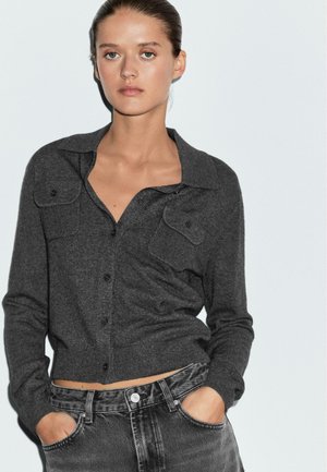 Strickjacke - dark grey
