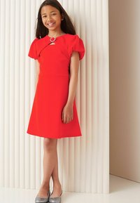 Lipsy HEART TRIM PUFF SLEEVE REGULAR FIT - Kasdienė suknelė - red cut out