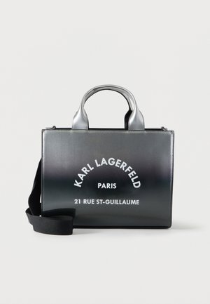 KARL LAGERFELD, SQUARE DEGRADE - Τσάντα χειρός - degrade black grey