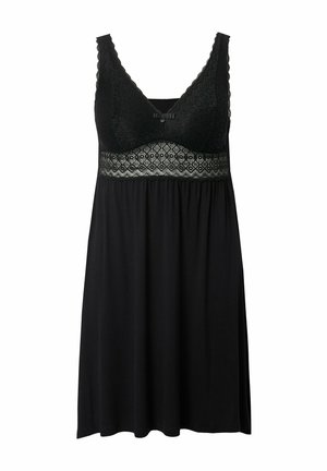Ulla Popken, LACE PANEL NEGLIGEE - Camisón - black