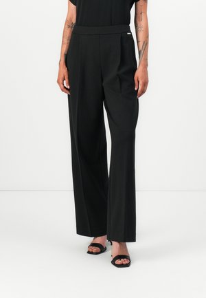 PONTE WIDE LEG PANT - Trousers - black
