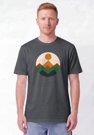 watapparel, GEOMETRIC LANDSCAPE 2 UNISEX - T-Shirt print - anthracite