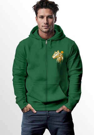 BÄR OUTDOOR PRINT MOTIV FASHION STREETSTYLE - Sweatjacke - bottle green