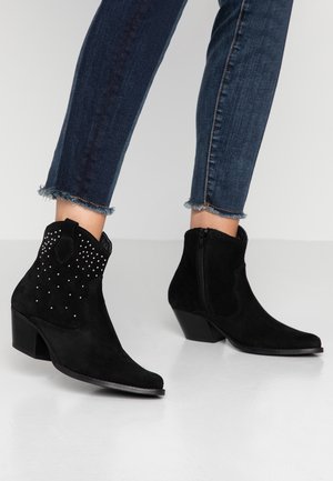 Cowboy/biker ankle boot - black