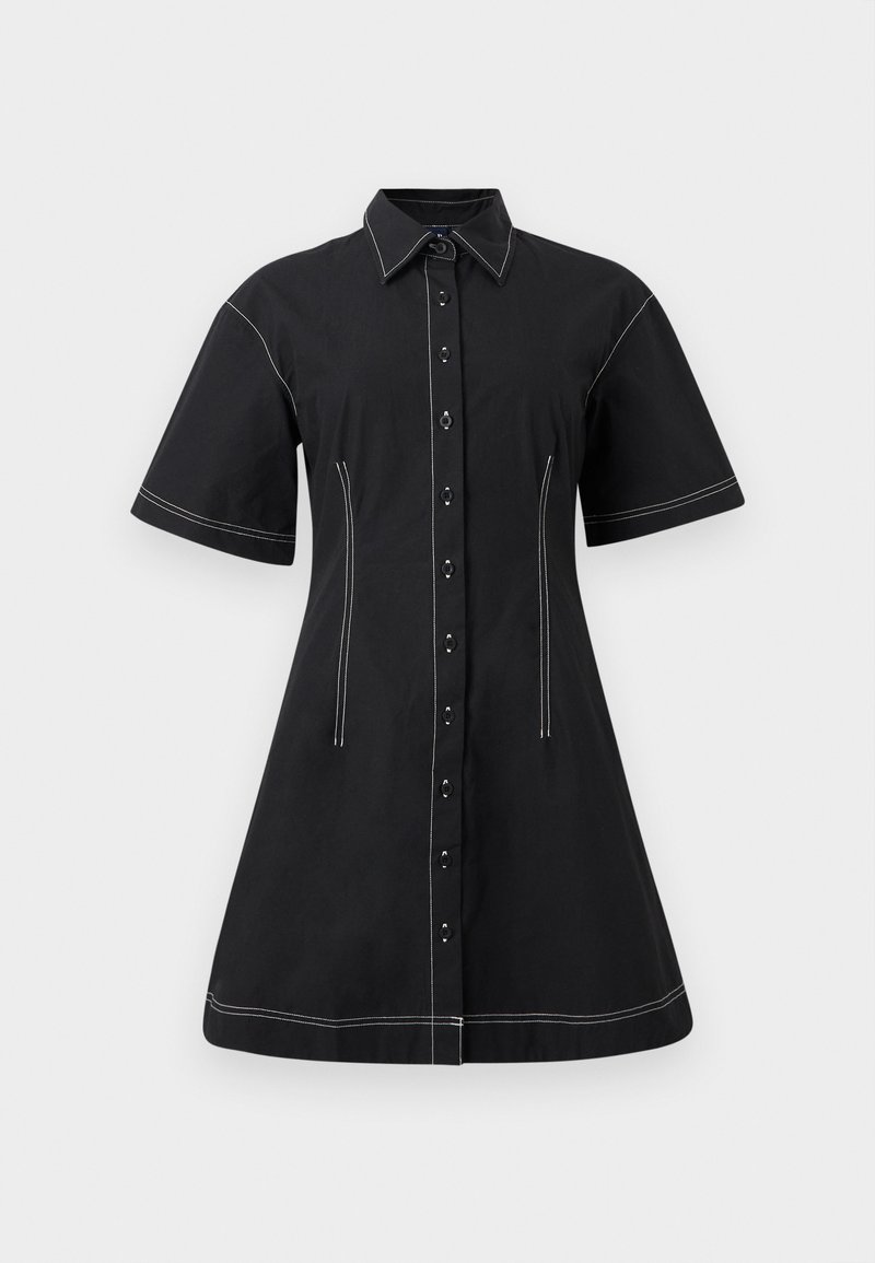 black shirt dress with white stitching Journi Maxi Dress