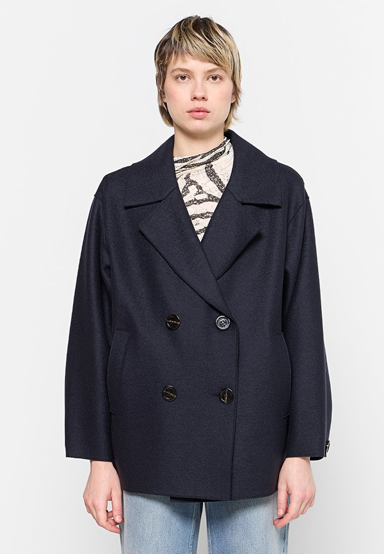 Oakwood Halflange jas donkerblauw